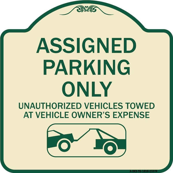 Parking Restriction Assigned Parking Unauthorized Vehicles Towed at Owner Expense, TG-1818-23374